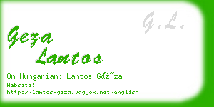 geza lantos business card